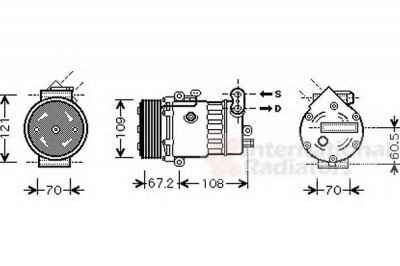 VAN WEZEL 3700k483 -  Компрессор, кондиционер